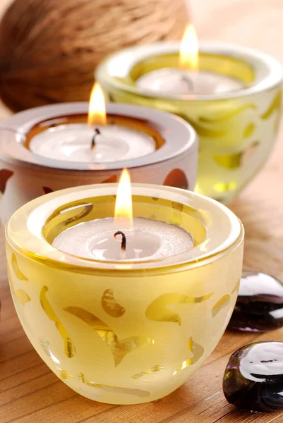 stock image Three candles in row