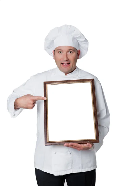 Chef aislado sobre fondo blanco — Foto de Stock