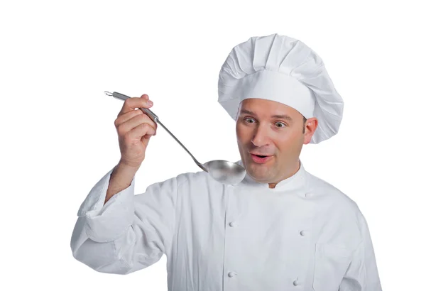 Profesjonalny kucharz na białym tle — Zdjęcie stockowe