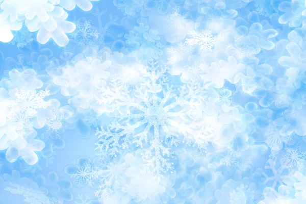 Flocos de neve fundo em brilho suave — Fotografia de Stock