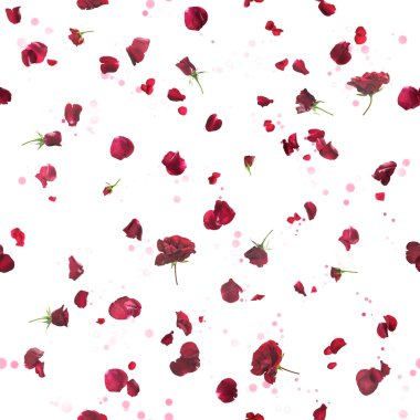 Seamless dark roses and bokeh clipart