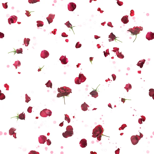 Naadloze donkere rozen en bokeh — Stockfoto