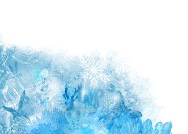 Ice scene corner clipart