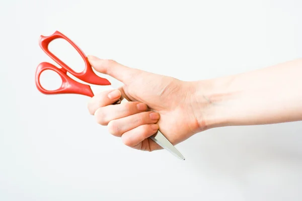 Hand and scissors — Stock Photo, Image