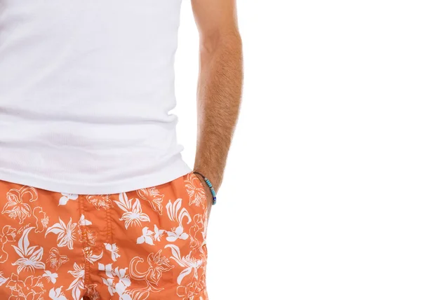 Closeup on man in shorts and t-shirt — Stock Photo, Image