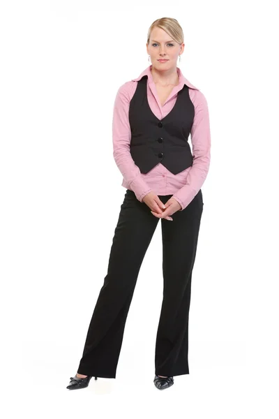 Full length portrait of employee woman — Stock Photo, Image