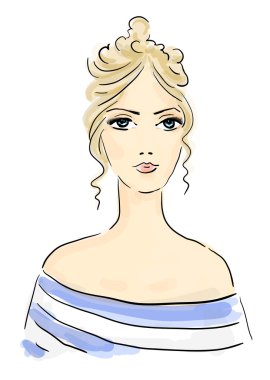 Fashion girl sketch clipart