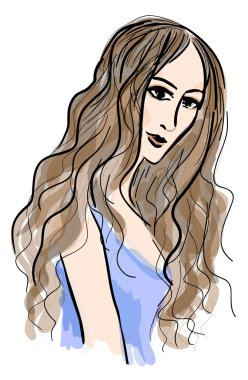 Fashion girl sketch clipart