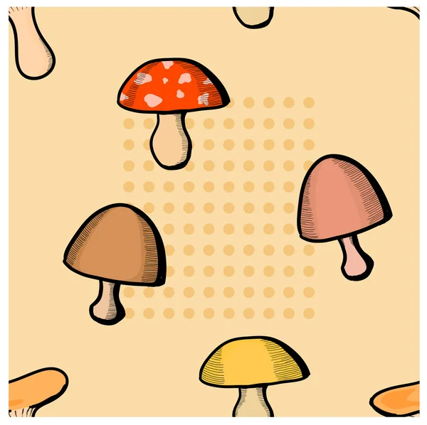 蘑菇无缝模式 — 图库照片