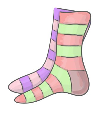 Striped socks clipart