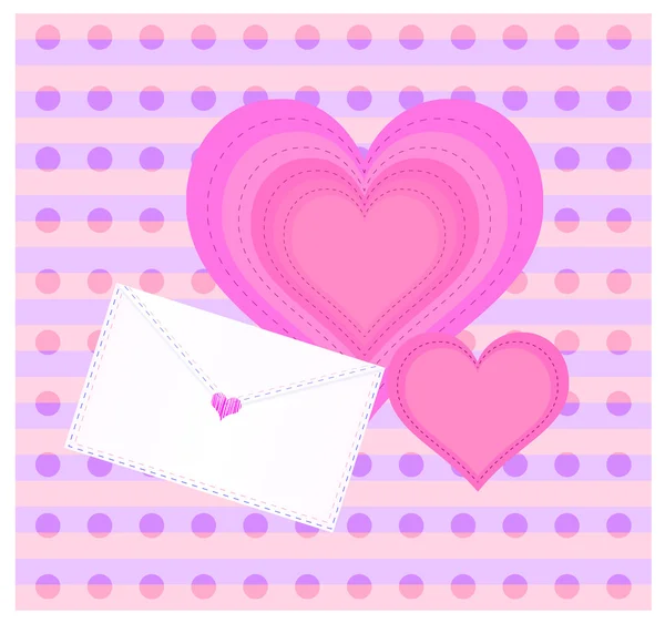 Декоративный фон с конвертом и сердцем — стоковое фото