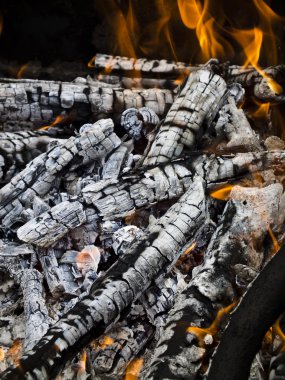 küçük bir yangın doğasına bir mangal