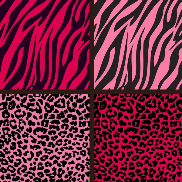 Hete roze & roze zebra & cheetah papers — Stockfoto