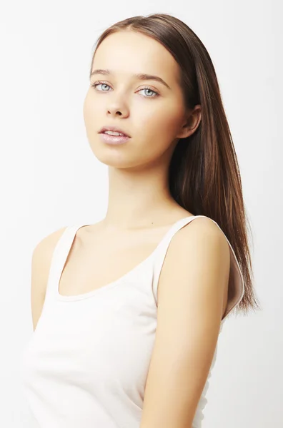 Close-up ritratto di sexy caucasico giovane donna con bella b Fotografia Stock