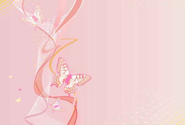Rosa vertikalen Hintergrund mit Schmetterling — Stockfoto