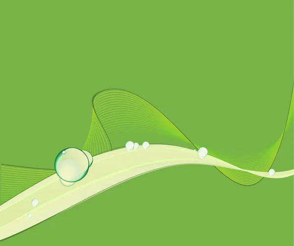 抽象波浪线绿色背景 — 图库照片