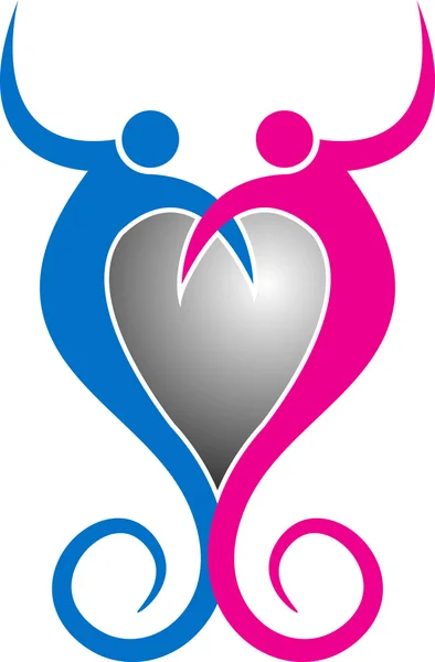Pár srdce logo — Stockový vektor