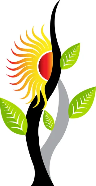 Stijlvolle zonnebloem logo — Stockvector