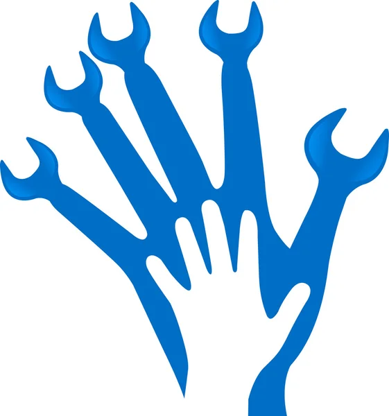 Logotipo herramienta mano — Vector de stock