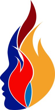 Flame face logo clipart