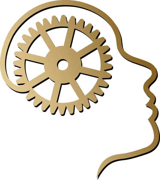 Logo del engranaje mental — Archivo Imágenes Vectoriales