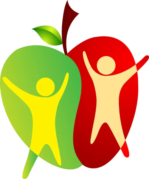 アクティブなリンゴのロゴ — ストックベクタ