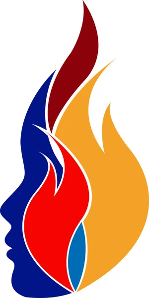Logo wajah flame - Stok Vektor