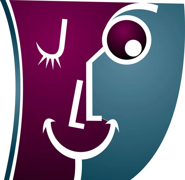 Jolly logo del viso — Vettoriale Stock