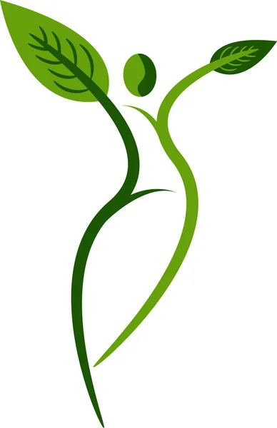 Logotipo do homem folha — Vetor de Stock