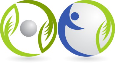 Leaf human logo clipart