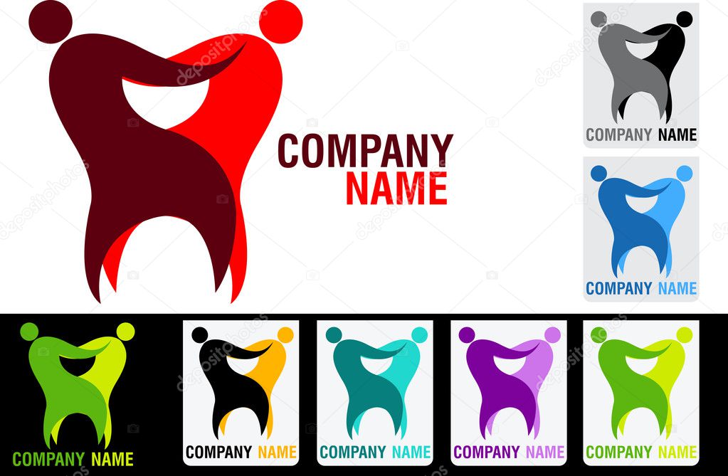 Illustration art of a dental couple logo with isolated background