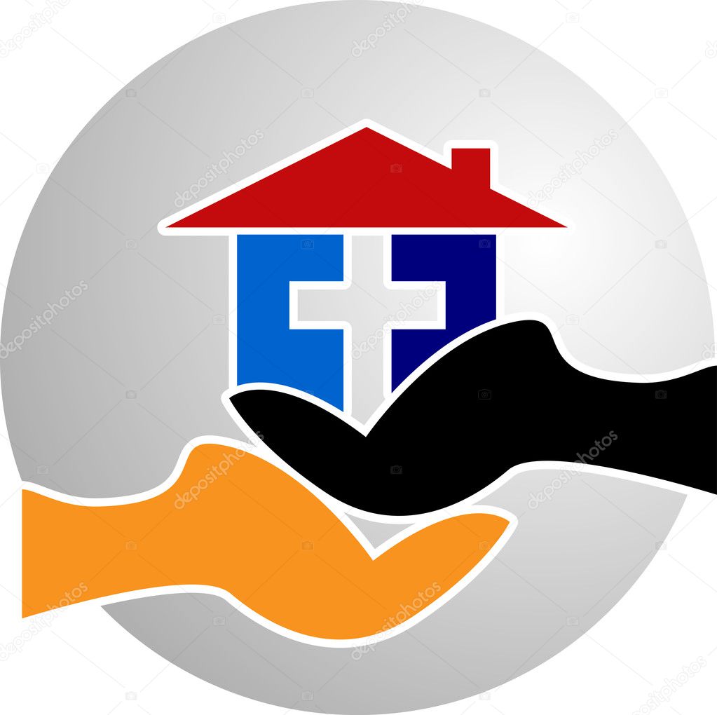 Illustration art of a catch home logo with isolated background