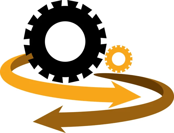 Versnelling pijl logo — Stockvector