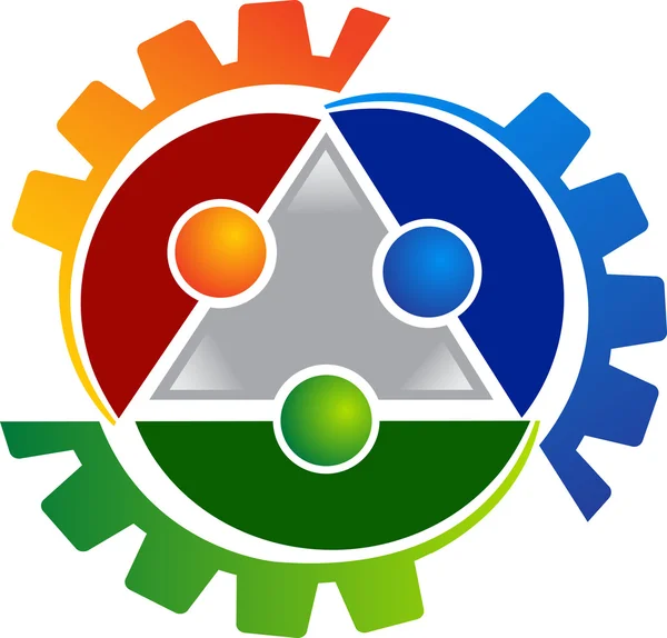 Mänskliga gears logotyp — Stock vektor