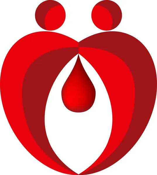 Coeur couple logo — Image vectorielle