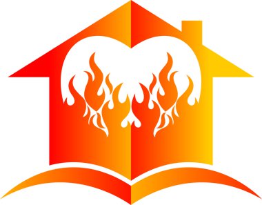 Flame house clipart