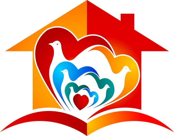 Λογότυπο σπίτι πουλιών — Διανυσματικό Αρχείο
