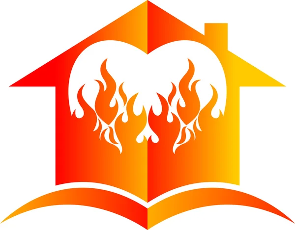 Casa di fiamma — Vettoriale Stock