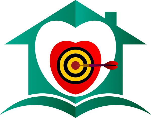 Aim target home logo — Stock Vector