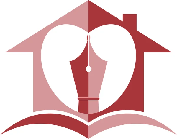 Stylo avec logo maison — Image vectorielle