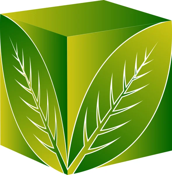Square leaf logo — Stock Vector