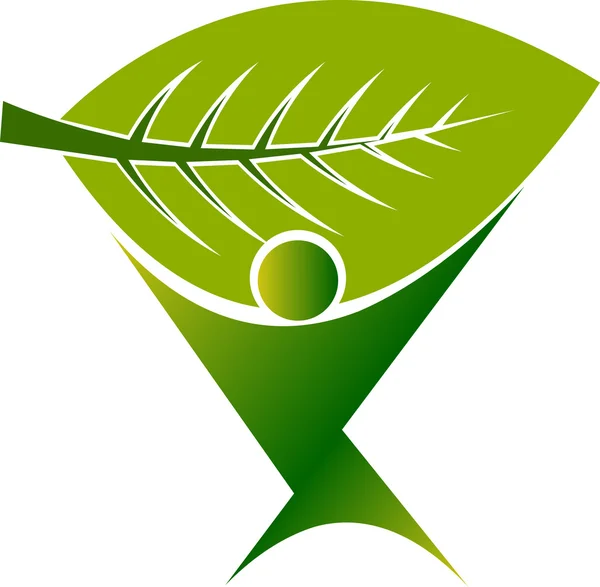 Logotipo do homem folha — Vetor de Stock