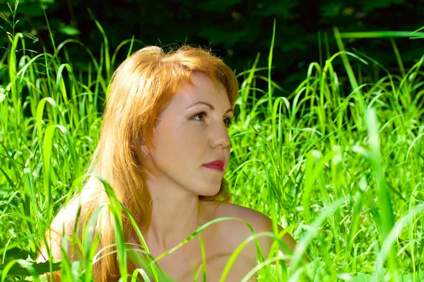 stock image Pretty redhead young woman