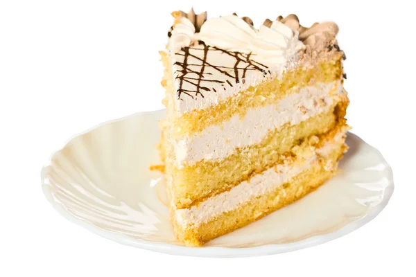 Stuk van cake van de kindverjaardag — Stockfoto
