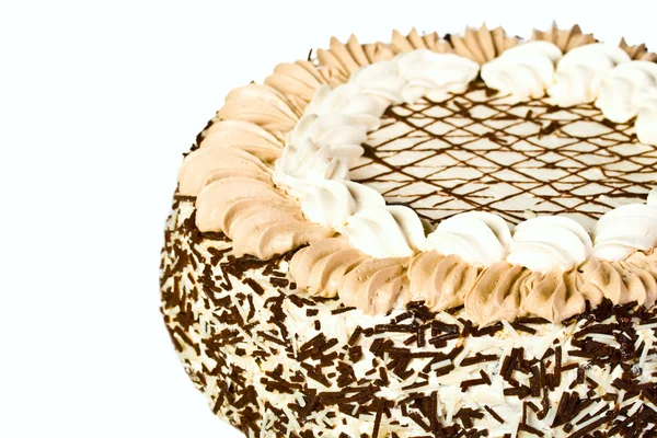 Gâteau d'anniversaire avec crème anglaise — Photo