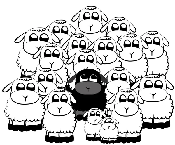 Moutons noirs — Image vectorielle