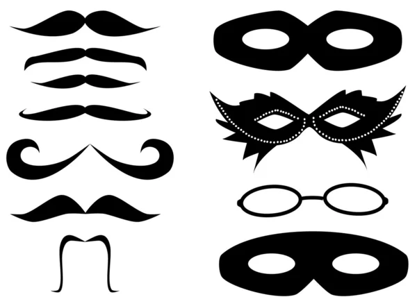 Masks and mustaches — Stock Vector