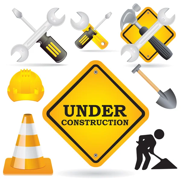Under construction icons — Stock Vector