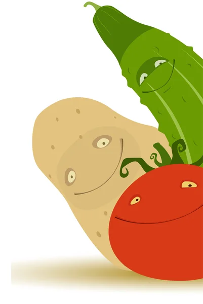 Concombre _ Pomme de terre _ Tomate — Image vectorielle