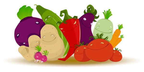 Funny vegetables — Stock Vector